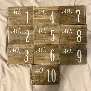 Wooden Wedding Table Numbers